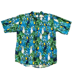 Island Laundry Men’s M Hawaiian Luau Shirt Las Vegas VTG USA Beach Resort Birds - Picture 1 of 10