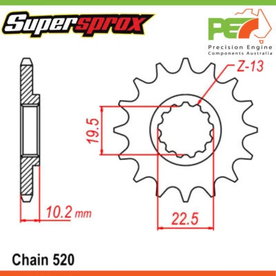 Novo em folha * Supersprox * Roda dentada frontal para se adequar a SUZUKI DR250 250cc - Imagem 1 de 4