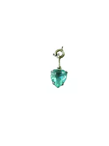 Vintage Aquamarine Blue Stone Heart Shaped Charm Pendant! MARCH BIRTHSTONE! - Picture 1 of 4