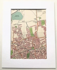Antique 1921 London Map - Mounted - Colour - WALTHAMSTOW, CHAPEL END 10 - Picture 1 of 1