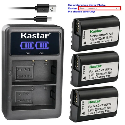 Cargador USB doble LCD de batería Kastar para cámara sin espejo Panasonic Lumix DC-S5 Foto 1 de 4