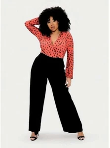 Pink clove plus size jumpsuit UK 20 womens dalmatian print leg evening party - Picture 1 of 2