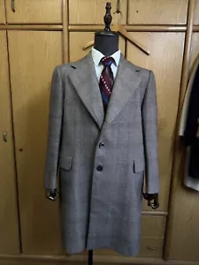 Vintage wide lapel Mens Coat bespoke Classic all worsted suit Over Coat 42R 44R - Picture 1 of 24