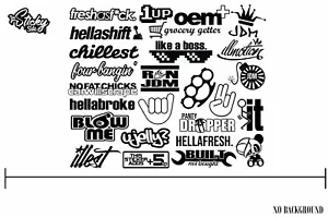 JDM 26 Car Sticker Decal Mega Pack - Choose Color 12"x24" Sheet - Picture 1 of 1