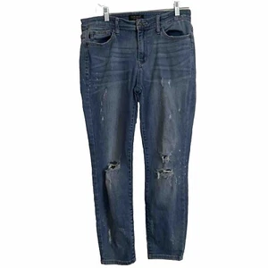 Judy Blue Jeans Size 13/31 Blue Ankle Cropped Distressed Jeans Medium Wash - Picture 1 of 16
