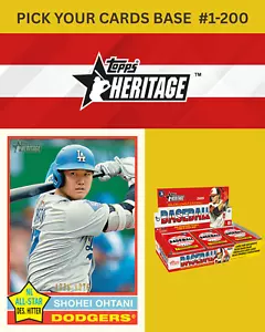 2025 Topps Heritage Baseball BASE #1-200 You Pick & Complete a Set! - Picture 1 of 1
