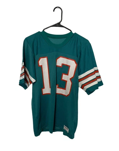 Vintage Dan Marino Jersey Mens Medium Teal Miami Dolphins Sand Knit Football NFL Cover