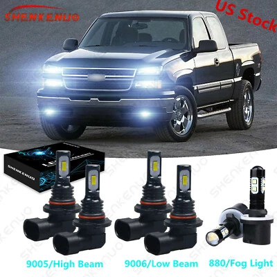 For Chevy Silverado 1500 2500 HD 1999-2002 - 6x LED Headlights+Fog Light Bulbs - Image 1 of 4