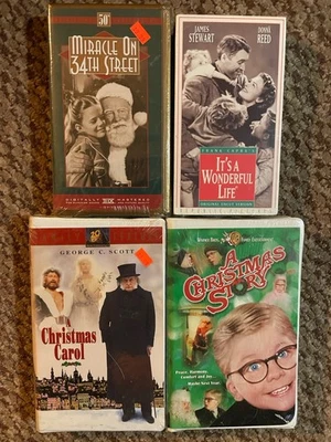 New Xmas 4 VHS Lot A Christmas Story, Miracle 34th Street, It’s A Wonderful Life - Image 1 of 2