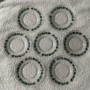 7er Set Anchor Hocking dunkelgrün Stachelbeere Brot & Butter/Dessertteller - Bild 1 von 2