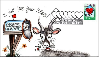 Scott 2813 29 Cents Love Judith Fogt Gold Hand Painted FDC 33/100 - Image 1 of 2