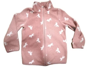 Fleecejacke Gr. 116 dopodopo altrosa m. weißen Einhörnern gut - Bild 1 von 3