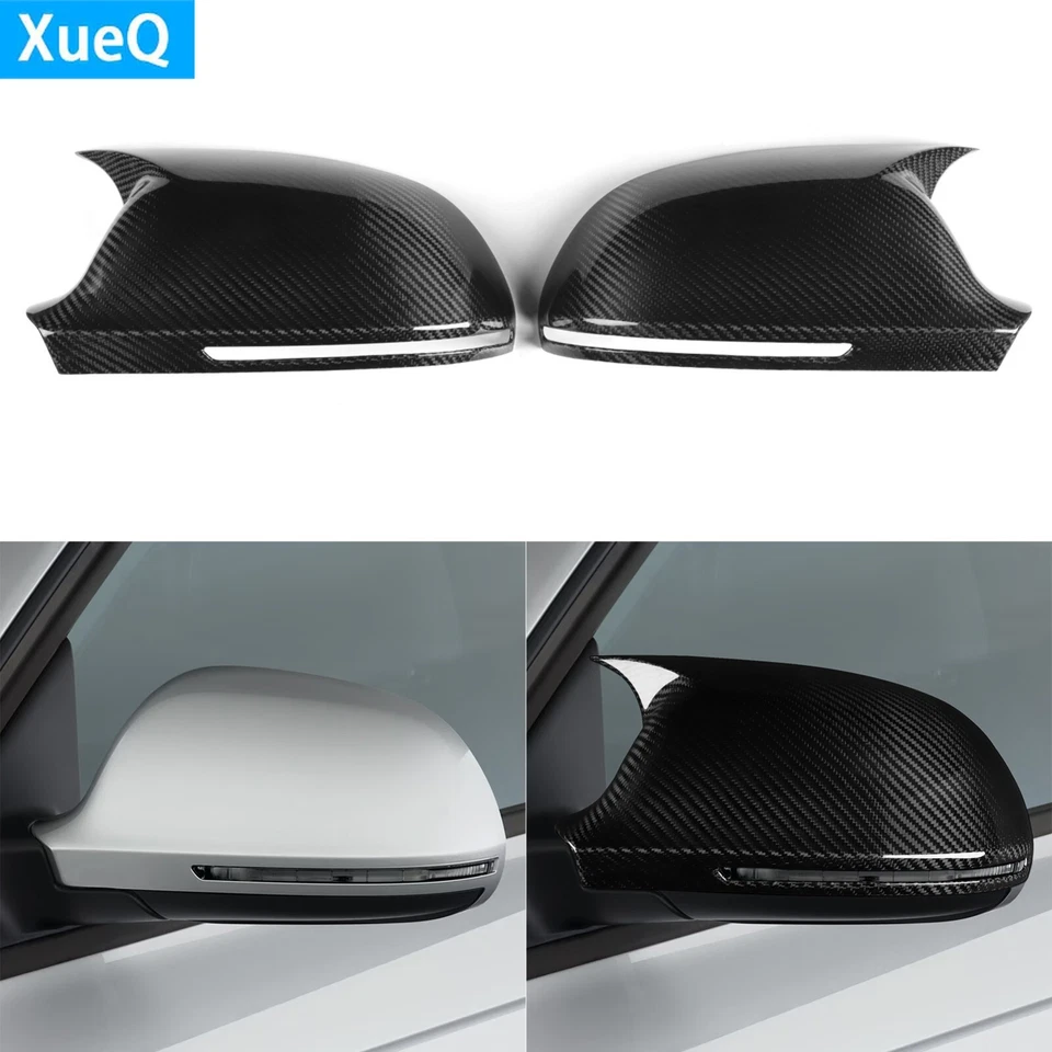 Cubierta de tapa de espejo retrovisor lateral de fibra de carbono seca real para Audi A4 B8 2009-2012 Foto 1 de 4