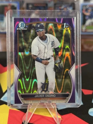 2023 Bowman Chrome Prospects Javier Osorio #BCP-4 Purple Raywave Refractor /250 - Image 1 of 2