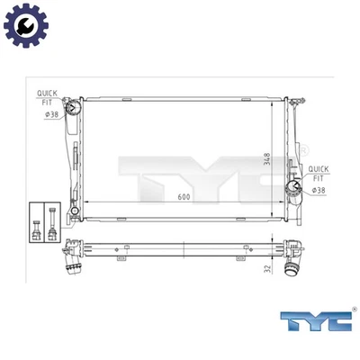 RADIATOR ENGINE COOLING 703-0008 FOR BMW 1/E87/X/SUV/E84/SAV/Convertible/E88 - Image 1 of 4