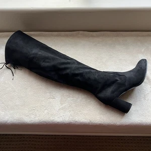 NUEVAS Botas Marc Fisher Pretta Negras Imitación Gamuza Tacón Bloque Sobre la Rodilla Mujer 9.5 - Imagen 1 de 18