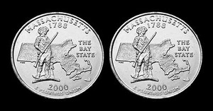 2000 P+D Massachusetts State BU Washington Quarters - Picture 1 of 2