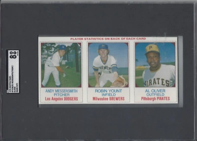 1975 Hostess baseball card panel #80 Robin Yount Milwaukee Brewers graded SGC 8 - Image 1 of 2