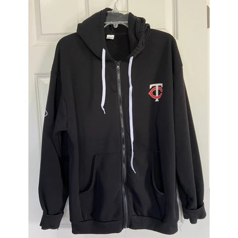 Minnesota Twins Ford SGA Full Zip Hoodie Black Hooded Sweatshirt Adult Size XL Cover