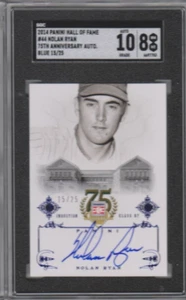 2014 Panini Hall of Fame NOLAN RYAN Mets Astros BLUE HOF 15/25 SGC 8 AUTO 10 - Picture 1 of 2