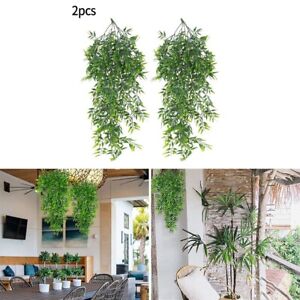 Hanging Fake Plants Bamboo Vines 82cm Faux Bamboo Leaves Outdoor Wall Decor