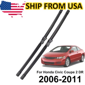 2Pcs/Set Front Windshield Wiper Blades For Honda Civic MK8 Coupe 2005-11 28"24" - Picture 1 of 6