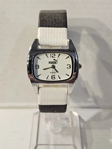 Puma Womens White Dial Silver Tone Analog Watch With Multicolor Band Runs - Picture 1 of 10