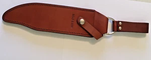 NEW LARGE LEATHER BOWIE HUNTING KNIFE SHEATH ONLY FREE S&H - Picture 1 of 3
