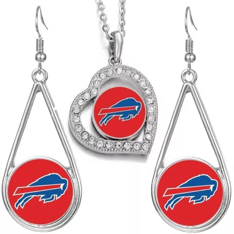 Buffalo Bills Maffia Womens Crystal Necklace With Earrings Jewelry Gift Set Cover
