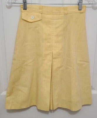 Saia curta escondida feminina vintage anos 70 Jantzen modesta retrô MCM amarela tamanho 10 - Imagem 1 de 4