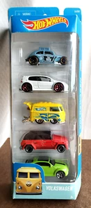 2016 Hot Wheels VOLKSWAGEN Gift Pack 5 Diecast Set DJD020 1:64 KOMBI GOLF BEETLE - Picture 1 of 15
