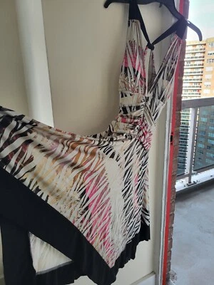 HANDKERCHIEF HEM ANIMAL PRINT DRESS with Bra Pads NEW WITHOUT TAGS FREE SHIPPING - Image 1 of 4