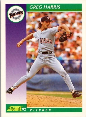 1992 Score Baseball - #378 Greg Harris - Image 1 of 2