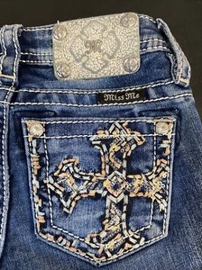 Girls Miss Me Western Blue Jeans(Capri) LowRise Fit Size 7X12” JK7584P2 - Picture 1 of 11