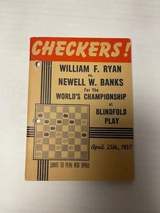 Checkers! William F. Ryan Newell W. Banks Blindfold Play 1937 Championship - Picture 1 of 9