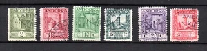 Sellos antiguos definitivos de Andorra (España) 1929 (Michel 15/20) bonitos usados - Imagen 1 de 2