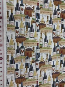 36" Square Red Wine Vintners Recess by Emily Adams Sewing Quilting Cotton Fabric - Picture 1 of 2