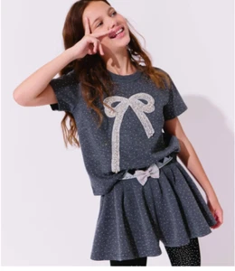 Lola + The Boys Girls Sparkle Bow Charm Shorts Set Sz. 8 - Picture 1 of 8