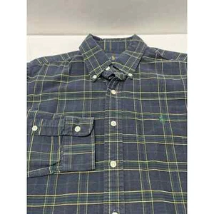 Ralph Lauren Custom Fit manica lunga abbottonata blu verde medio - Foto 1 di 5