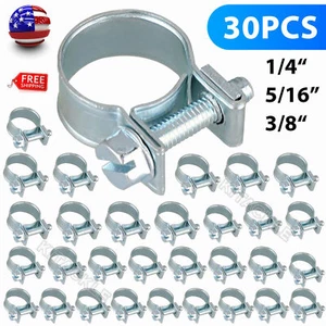 30pcs Assortment Fuel Injections Gas Line Hose Clamps Clip Kit 1/4" 5/16" 3/8" - Picture 1 of 9