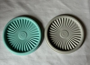2 Tupperware Round Servalier #812-57 Replacement 5" Seals Grey & Teal - Picture 1 of 2
