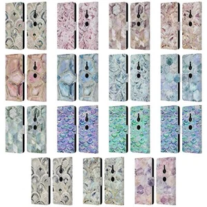 MICKLYN LE FEUVRE MARBLE PATTERNS LEATHER BOOK WALLET CASE FOR SONY PHONES 1 - Picture 1 of 21