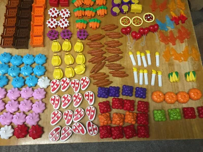 lego duplo food crates Cake Carrots Banana Bread Steak meat candle fire balloon - Image 1 of 4