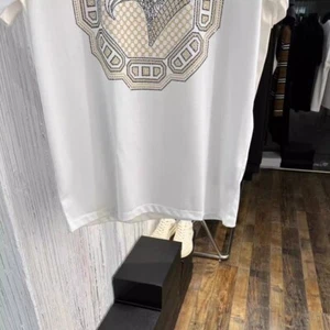 NUEVO CON ETIQUETAS Para hombres Cuello Redondo Camiseta Negra Águila Estrás Stefano Ricci Manga Corta - Imagen 1 de 15