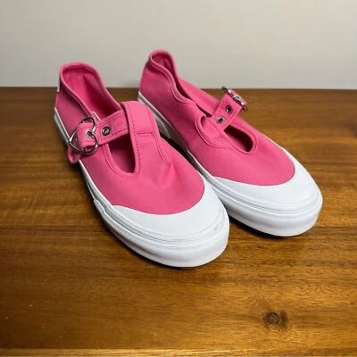 ¡Nuevo! Zapatilla Mary Jane Rosa Caliente Estilo Vans 93 Hebilla Corazón, 10 Foto 1 de 4