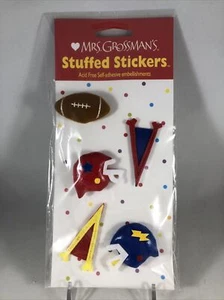 Mrs. Grossman's Stuffed Stickers Football Helmet Pennant Puffy Stickers 2003 NEW - Picture 1 of 5
