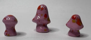 Ceramic decorative mushroom, glazed, glossy Purple with red and green spots - Picture 1 of 1