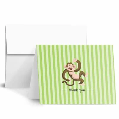 Tarjetas de felicitación y sobres "Gracias" de animales encantadores - tamaño A2 - 25 por paquete Foto 1 de 4