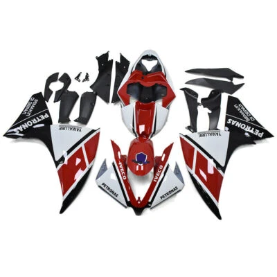 美国库存注射整流罩适用于雅马哈 2012 - 2014 YZF R1 红色白色车身 — 第 1/3 张图片