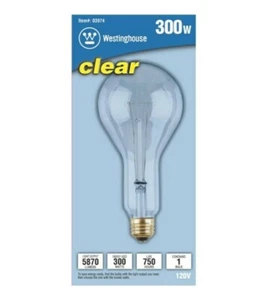 Westinghouse Lighting 03974 300-watt Light Bulb, Clear - Picture 1 of 1